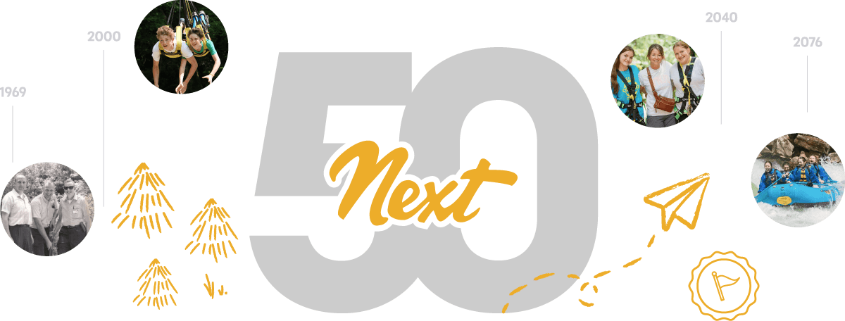 Next 50 logo with photos
