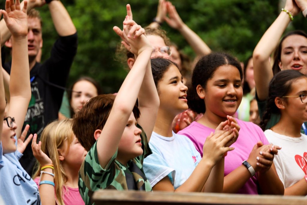 Campers cheering